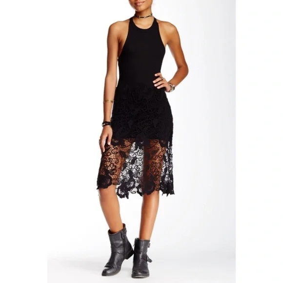 Free People | Dresses | Free People Nora Black Crochet Lace Dress Sz Xs |  Poshmark